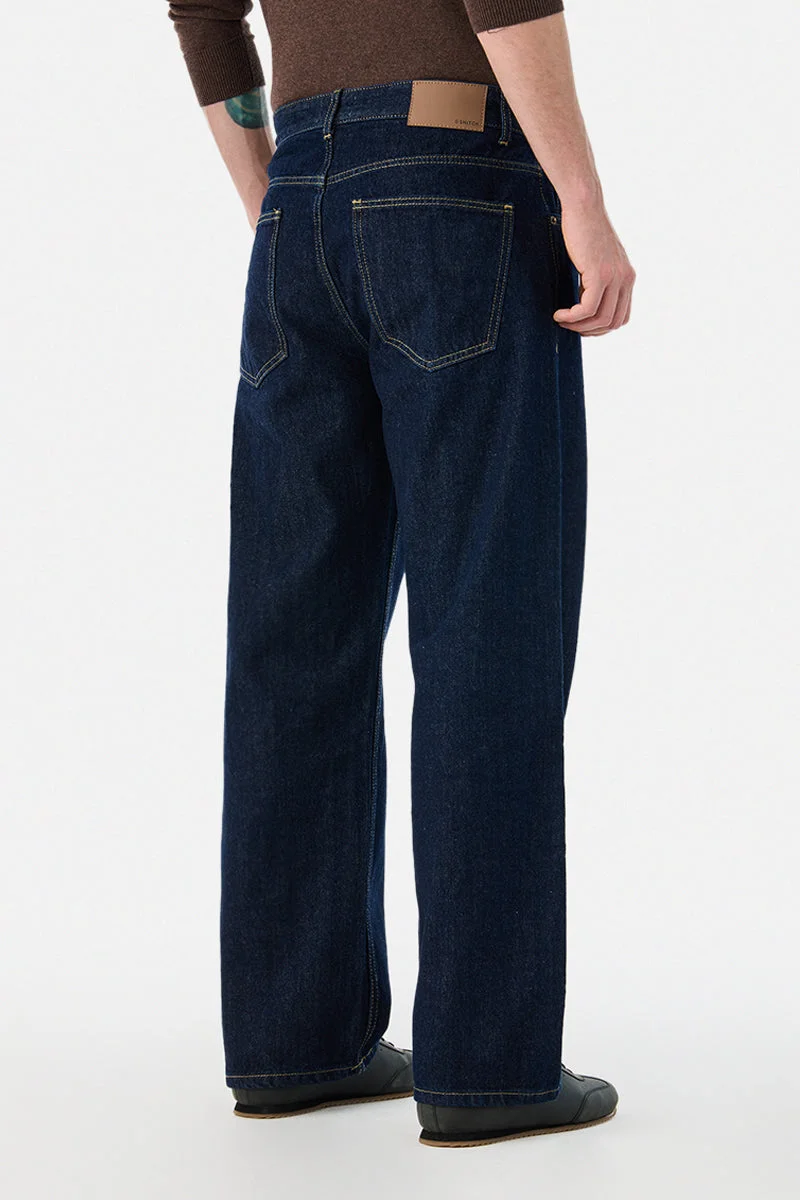 Snitch Blue Denim Loose Fit Jeans for Men | Best Price UAE